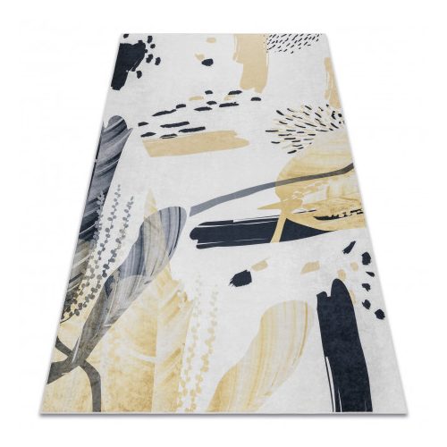 ANDRE 1097 covor lavabil Abstract antiderapant -alb / galben 80x150 cm