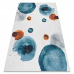 ANDRE 1112 covor lavabil  abstract antiderapant - alb/ albastru 80x150 cm