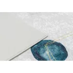 ANDRE 1112 covor lavabil  abstract antiderapant - alb/ albastru 80x150 cm