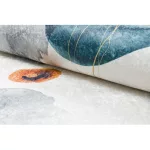 ANDRE 1112 covor lavabil  abstract antiderapant - alb/ albastru 80x150 cm