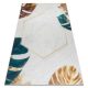 ANDRE 1150 covor lavabil, Frunze, antiderapant, - alb / auriu 80x150 cm