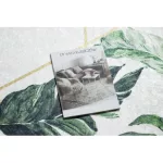 ANDRE 1168 covor lavabil, Frunze, Figuri geometrice, antiderapant, - alb / verde 80x150 cm