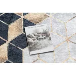 ANDRE 1171 covor lavabil, Figuri geometrice, antiderapant, - negru / auriu 80x150 cm