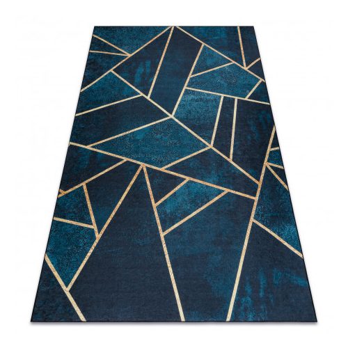 ANDRE 1173 covor lavabil, Figuri geometrice, antiderapant, - turcoaz / auriu 80x150 cm