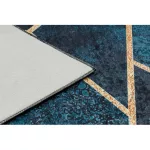 ANDRE 1173 covor lavabil, Figuri geometrice, antiderapant, - turcoaz / auriu 80x150 cm
