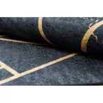 ANDRE 1222 covor lavabil, marmură - Figuri geometrice, antiderapant, - negru 80x150 cm