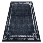 ANDRE 1486 covor lavabil, vintage  antiderapant, - negru / alb 80x150 cm