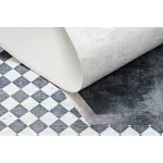 ANDRE 1863 covor lavabil, Figuri geometrice, antiderapant, - alb / negru 80x150 cm