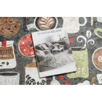  Kab. Covor lavabil ANDRE 1297, cană, cafea. pentru bucătărie. antiderapant - maro 80x200 cm