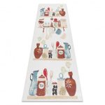  Kab. ANDRE 1299 covor lavabil pentru vase, bucătărie antiderapant - bej 80x200 cm