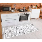 Kab. ANDRE 1318 covor lavabil ceramic, antiderapant pentru bucătărie - bej 80x200 cm
