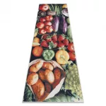  Kab. Covor lavabil ANDRE 1711 Fructe și legume, antiderapant pentru bucătărie - verde 80x200 cm