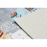 BAMBINO 2160 covor lavabil  pentru copii, antiderapant - gri  cu animale, Indian  80x150 cm