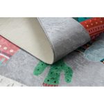 BAMBINO 2160 covor lavabil  pentru copii, antiderapant - gri  cu animale, Indian  80x150 cm