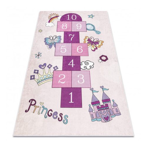 BAMBINO 2285 covor lavabil pentru copii,antiderapant - roz sotron, princess  140x190 cm