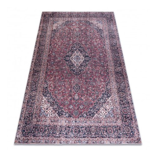 ANDRE 2288 covor lavabil, vintage  antiderapant, - burgundia / gri  80x150 cm