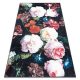ANDRE 1629 covor lavabil flori vintage antiderapant - negru / bej 80x150 cm