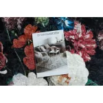 ANDRE 1629 covor lavabil flori vintage antiderapant - negru / bej 80x150 cm