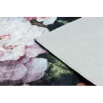 ANDRE 1629 covor lavabil flori vintage antiderapant - negru / bej 80x150 cm