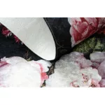 ANDRE 1629 covor lavabil flori vintage antiderapant - negru / bej 80x150 cm