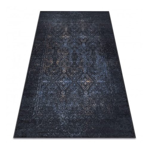 ANDRE 1058 covor lavabil Dísz, vintage antiderapant - negru / albastru  160x220 cm