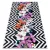 ANDRE 2300 covor lavabil flori, cikcakk antiderapant - negru /alb 160x220 cm