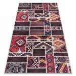ANDRE 2305 covor lavabil  mozaic oriental antiderapant -bordo/ maro 160x220 cm