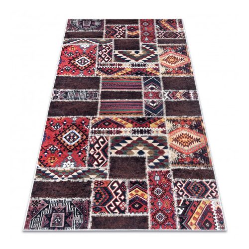 ANDRE 2305 covor lavabil  mozaic oriental antiderapant -bordo/ maro 160x220 cm