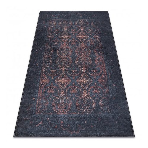 ANDRE 1013 covor lavabil Dísz, vintage antiderapant - negru / terrakotta  160x220 cm