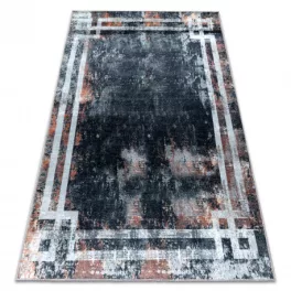    Kab. Covor lavabil ANDRE 3030 Frame vintage antiderapant - negru / ruginiu 80x150 cm