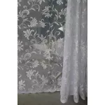  TRD. Perdea gata confecționată Amelia model floral cu crini albi 200x160cm