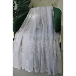  TRD. Perdea gata confecționată Amelia model floral cu crini albi 200x160cm