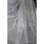  TRD. Perdea gata confecționată Amelia model floral cu crini albi 200x160cm