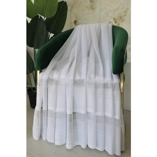  Perdea gata făcută Amelia albă cu model modern în dungi 200x160cm