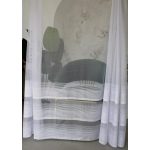  TRD. Perdea gata confecționată Amelia albă cu model modern în dungi 300x160cm