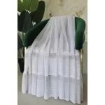  TRD. Perdea gata confecționată Amelia albă cu model modern în dungi 300x250cm