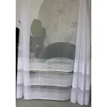  TRD. Perdea gata confecționată Amelia albă cu model modern în dungi 300x250cm