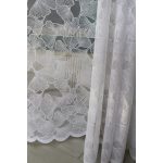  TRD. Perdea gata confecționată Amelia albă cu model de frunze 200x160cm