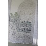  TRD. Perdea gata confecționată Amelia albă cu model de frunze 200x160cm