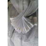  TRD. Perdea gata confecționată Amelia albă cu model de frunze 200x160cm