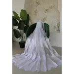  TRD. Perdea gata confecționată Amelia albă model parchet 500x250cm