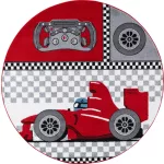  Covor pentru copii Ay. KIDS 460 120 x 120 cm cu cerc roșu