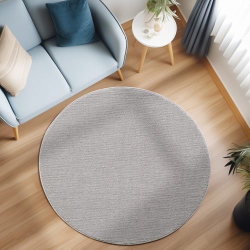  Covor circular modern, argintiu, LOOM 4300, 160 x 160 cm