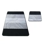  Set baie 2 piese Montana 05 negru (50 cm x 80 cm și 40 cm x 50 cm) covor