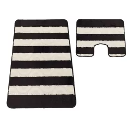    Set baie 2 piese Montana Said XL negru (60 cm x 100 cm și 50 cm x 60 cm)