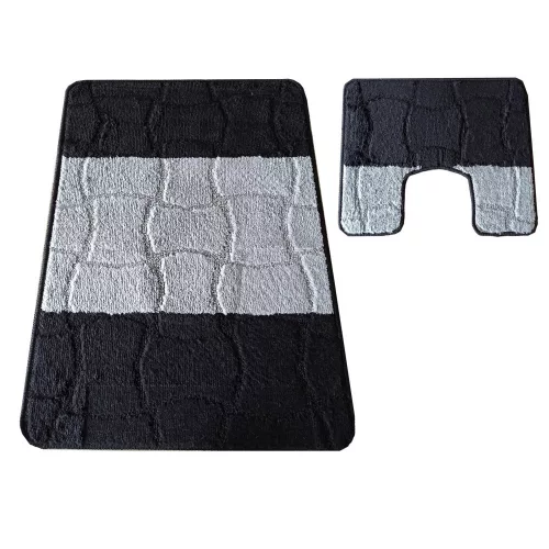 Set baie 2 piese Montana Sariyer XL negru (60 cm x 100 cm și 50 cm x 60 cm)