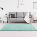  TRD. Covor luxos pufos cu model de iepuraș, 200x290cm, verde