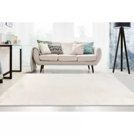 TRD. Covor pufos de lux cu model iepuraș 80x150cm crem