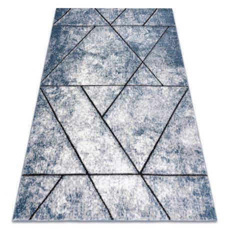 COZY covor modern 8872 Wall, Geometric, triunghiuri - Structural două straturi lână albastru 120x170 cm