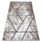 Covor modern COZY 8872 Wall, Figuri geometrice, Triunghi,înălțime fir 2 maro 80x150 cm